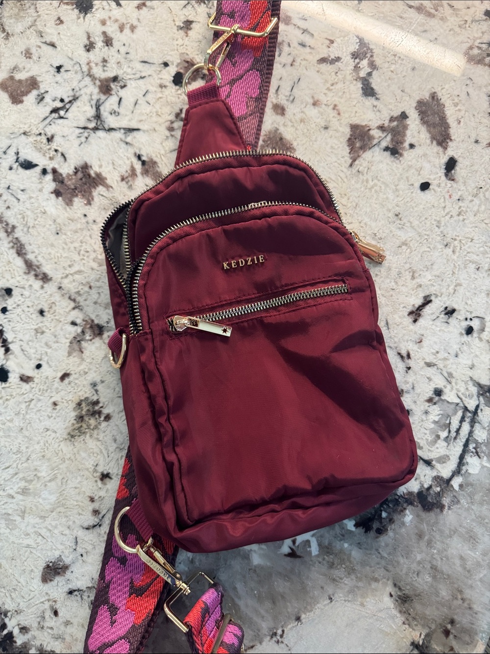 Kedzie Burgundy Crossbody Sling Bag